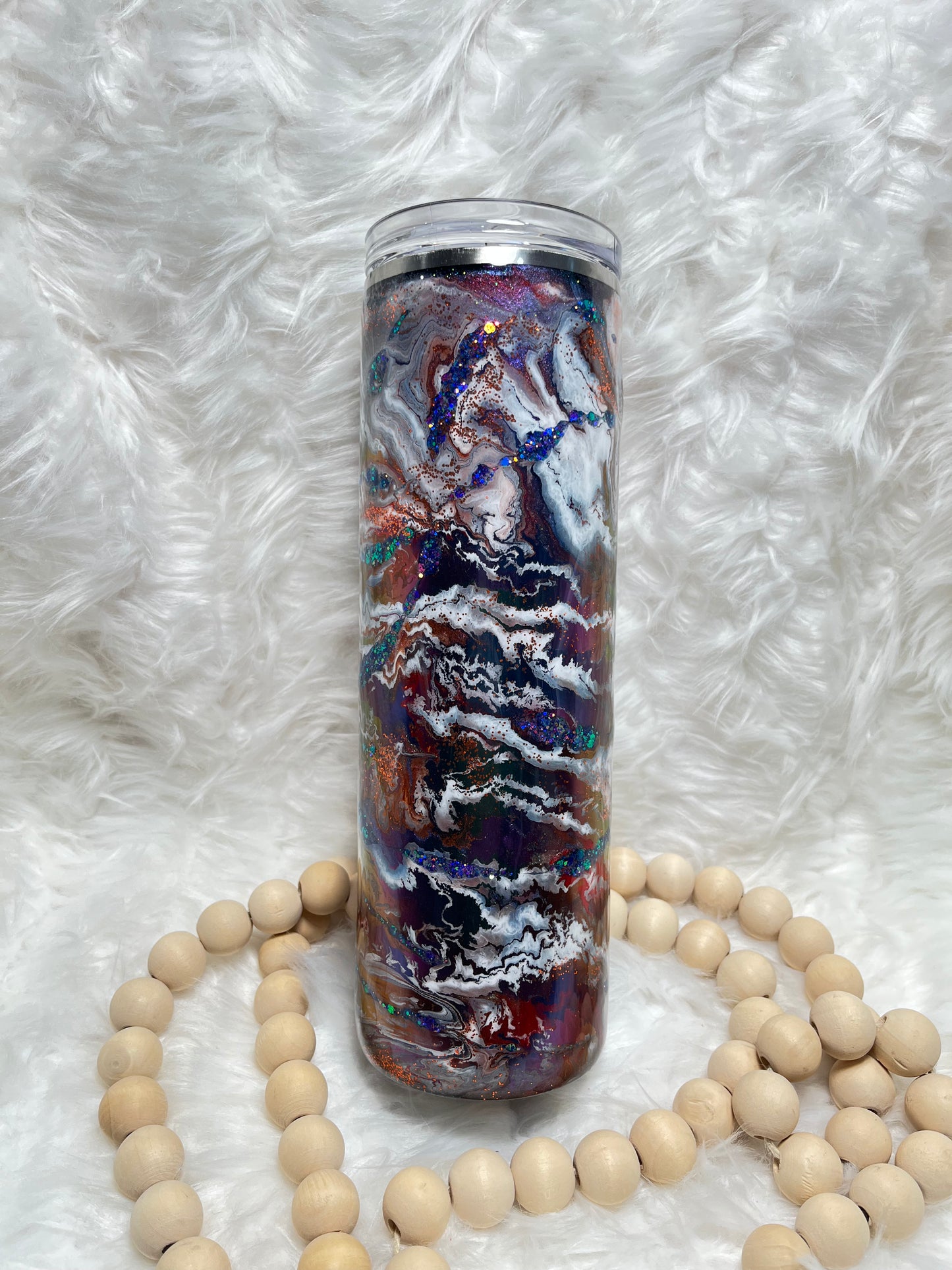 RTS {Chrome Ink Swirl} 30oz Tumbler