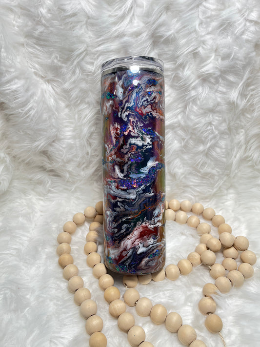 RTS {Chrome Ink Swirl} 30oz Tumbler