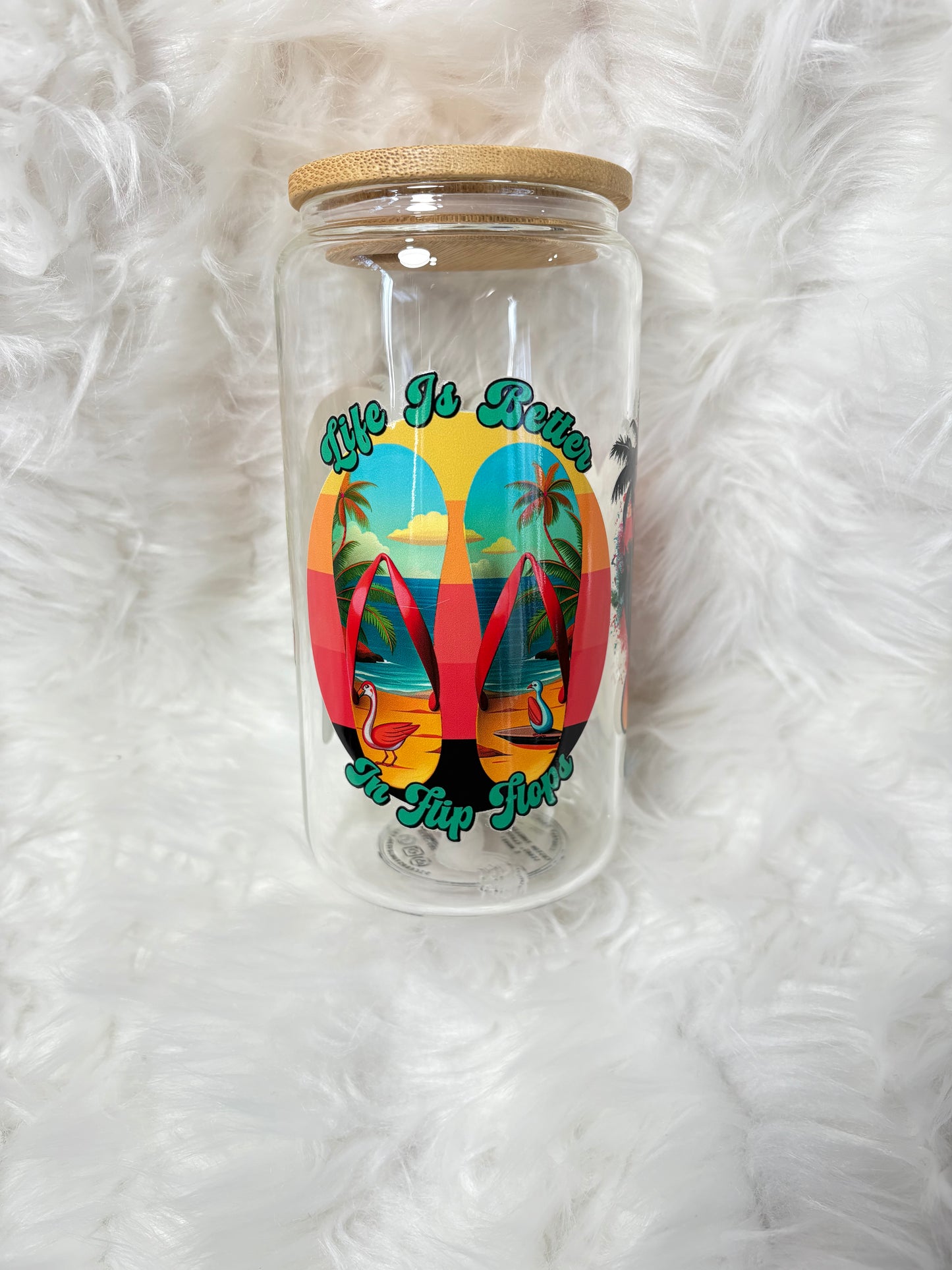 RTS Glass 16oz Tumbler {Beach Bum}